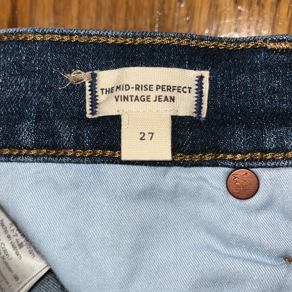 Madewell The Mid-Rise Perfect Vintage Jean Blue Denim Jeans Size 27 - Picture 10 of 12